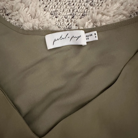 Olive Green Petal & Pup Long Sleeve Dress - Picture 2 of 2